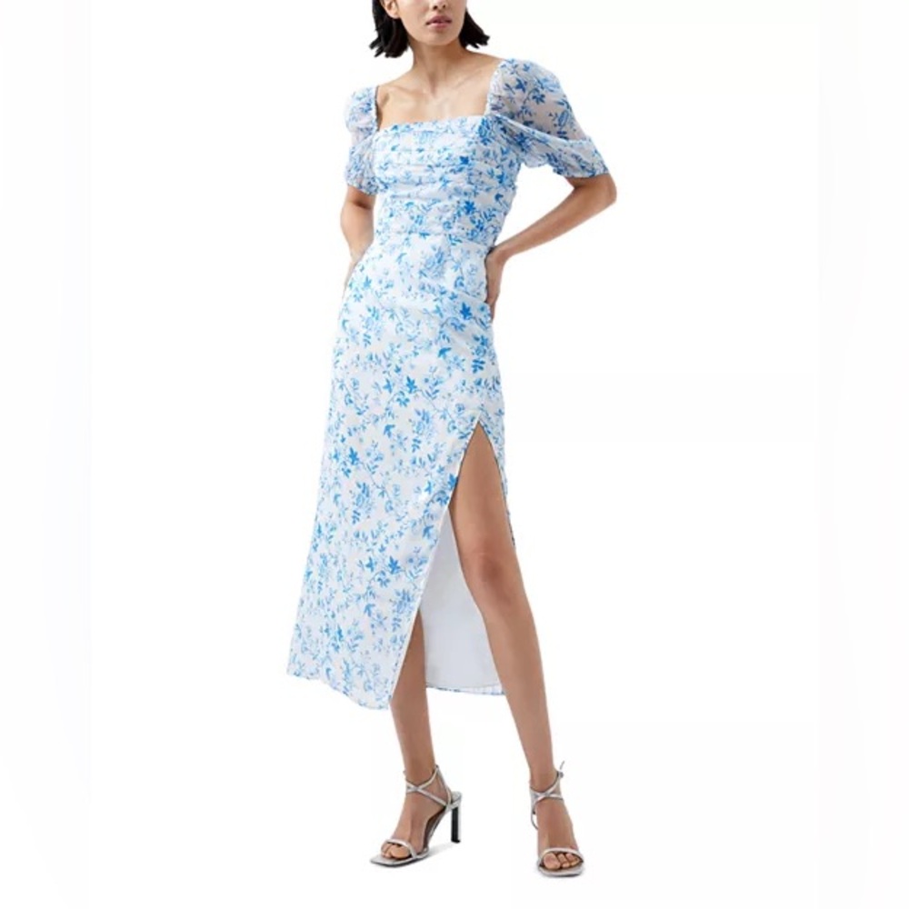 French Connection Midi Catrina Crinkle Dress - Size XL